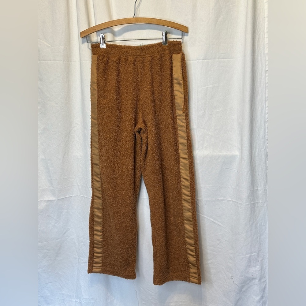 Saturday Sunday Anthropologie Victoria Sherpa Wide Leg Pants Teddy Stripe XS G7